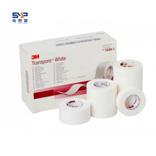 3M 트랜스포어 의료용테이프(서지컬테이프) 백색(1inch), 1534-1 1박스 12개입