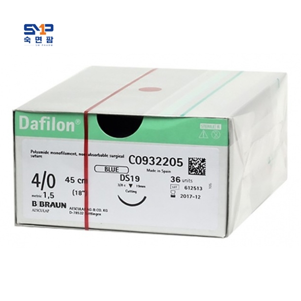 다필론(나일론) C0932205(4/0 DS19 각침 19mm 3/8 circle 45cm)